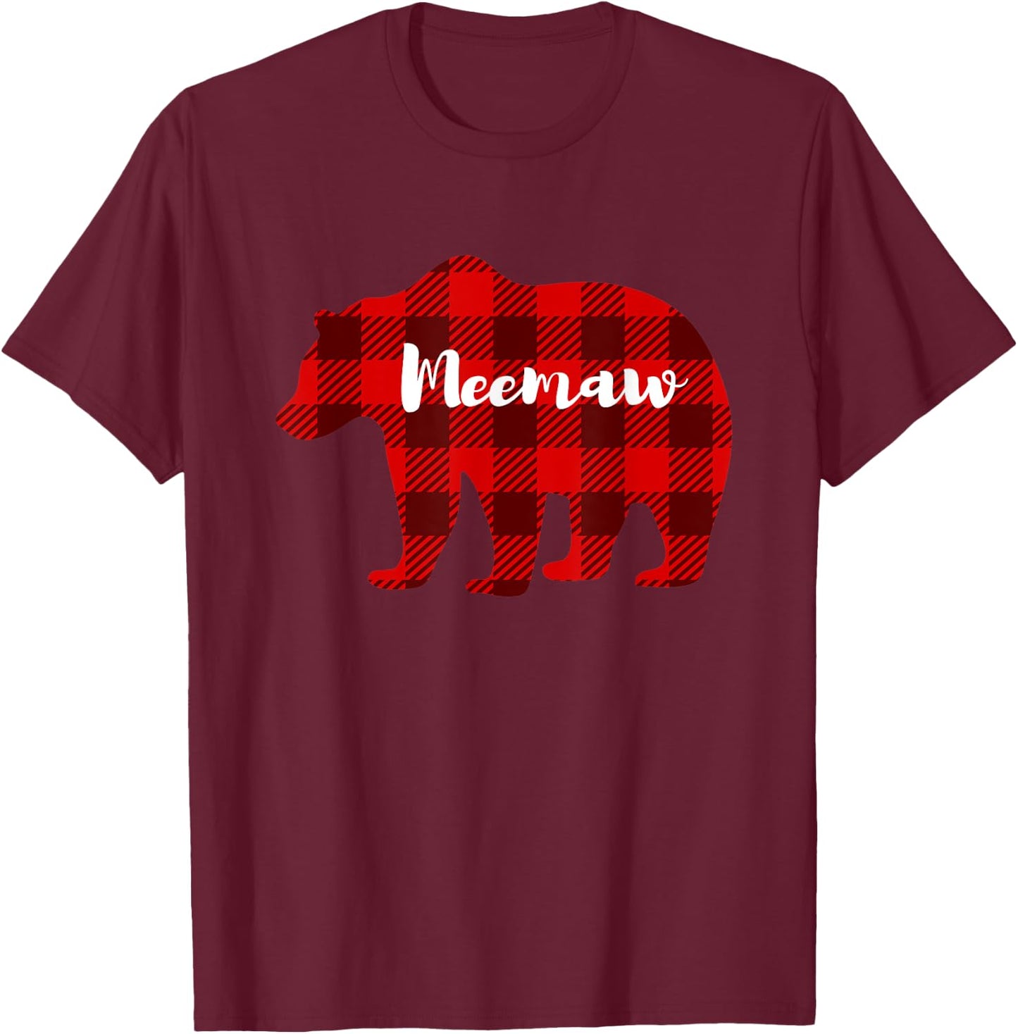 Meemaw Bear Clothing Women Gifts Grandparent Family Matching T-Shirt - T-Shirt | Maroon