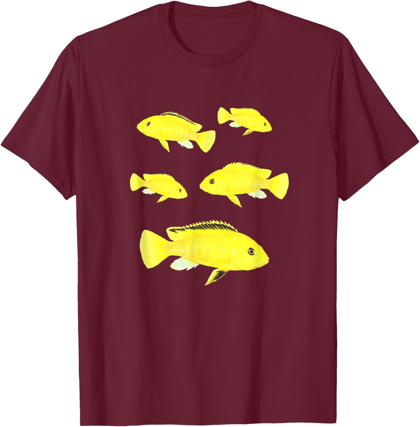 Yellow Lab Cichlids Lake Malawi Cichlid Fish Breeders T-Shirt - T-Shirt | Maroon