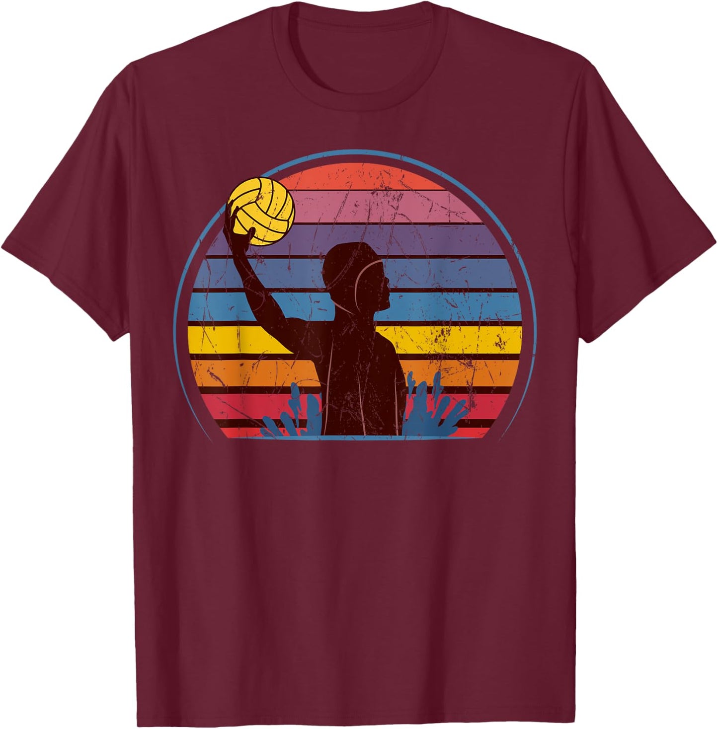 Water Polo Player Swimmer Athlete Goalkeeper Fan Team Sport T-Shirt - T-Shirt | Maroon