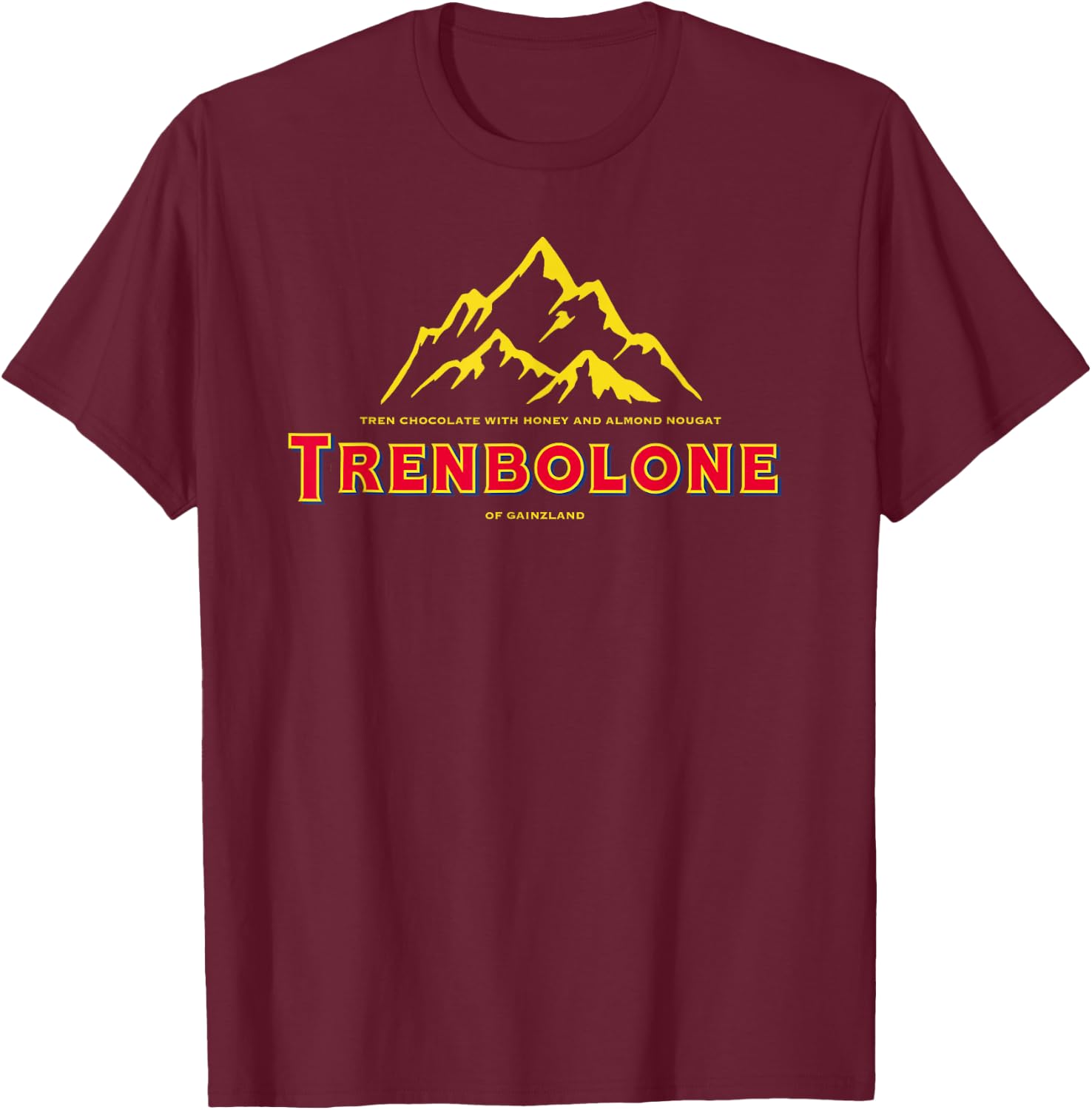 Trenbolone Gainzland Brodelo T-Shirt - T-Shirt | Maroon