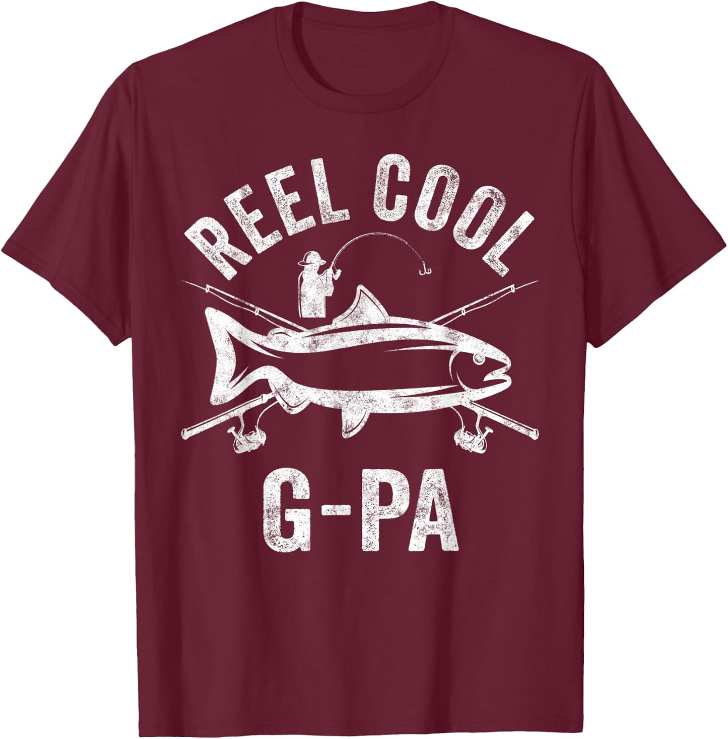 Reel Cool G-Pa Shirt Funny Fisherman Christmas Gift T-Shirt - T-Shirt | Maroon