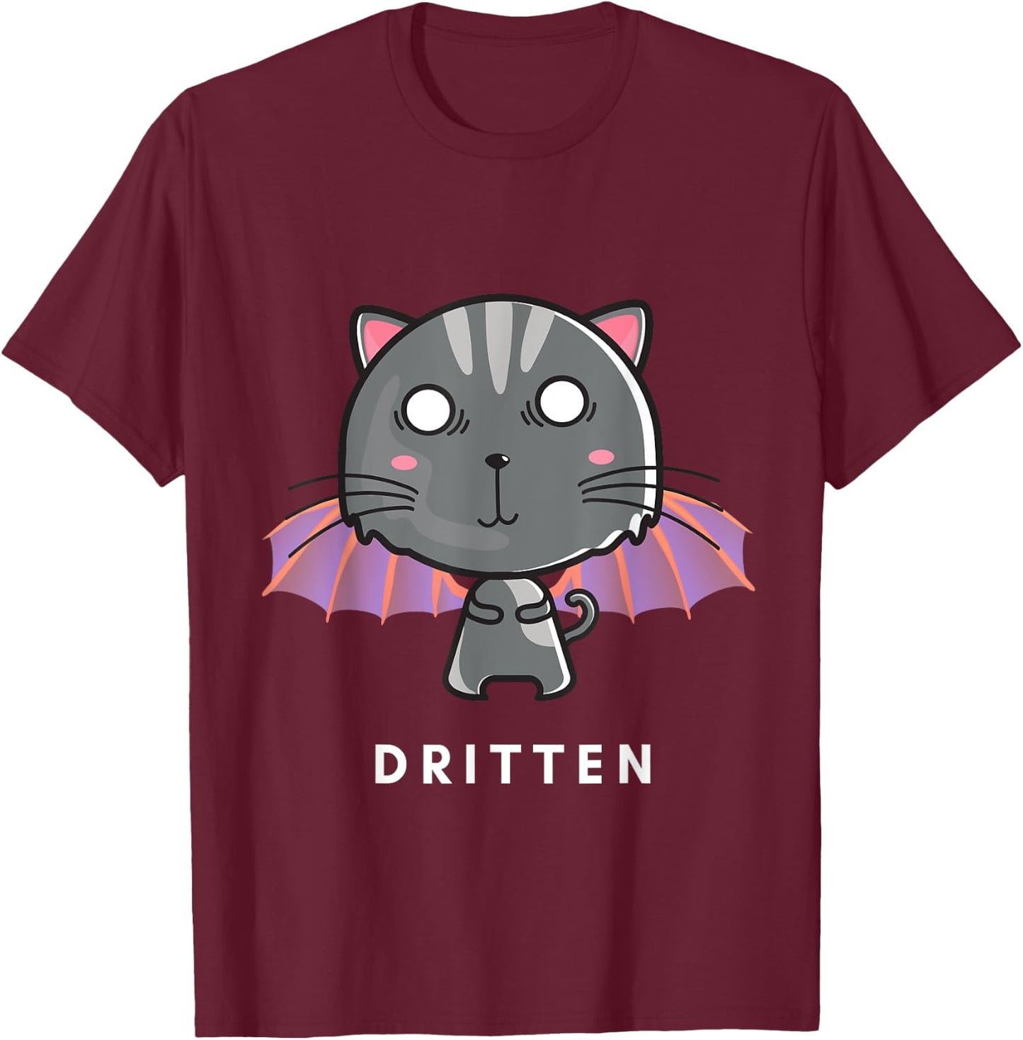 Dritten Dragon Kitten T-Shirt - T-Shirt | Maroon