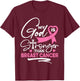 My God Is Stronger Than Breast Cancer Awareness Christian T-Shirt - T-Shirt | Maroon
