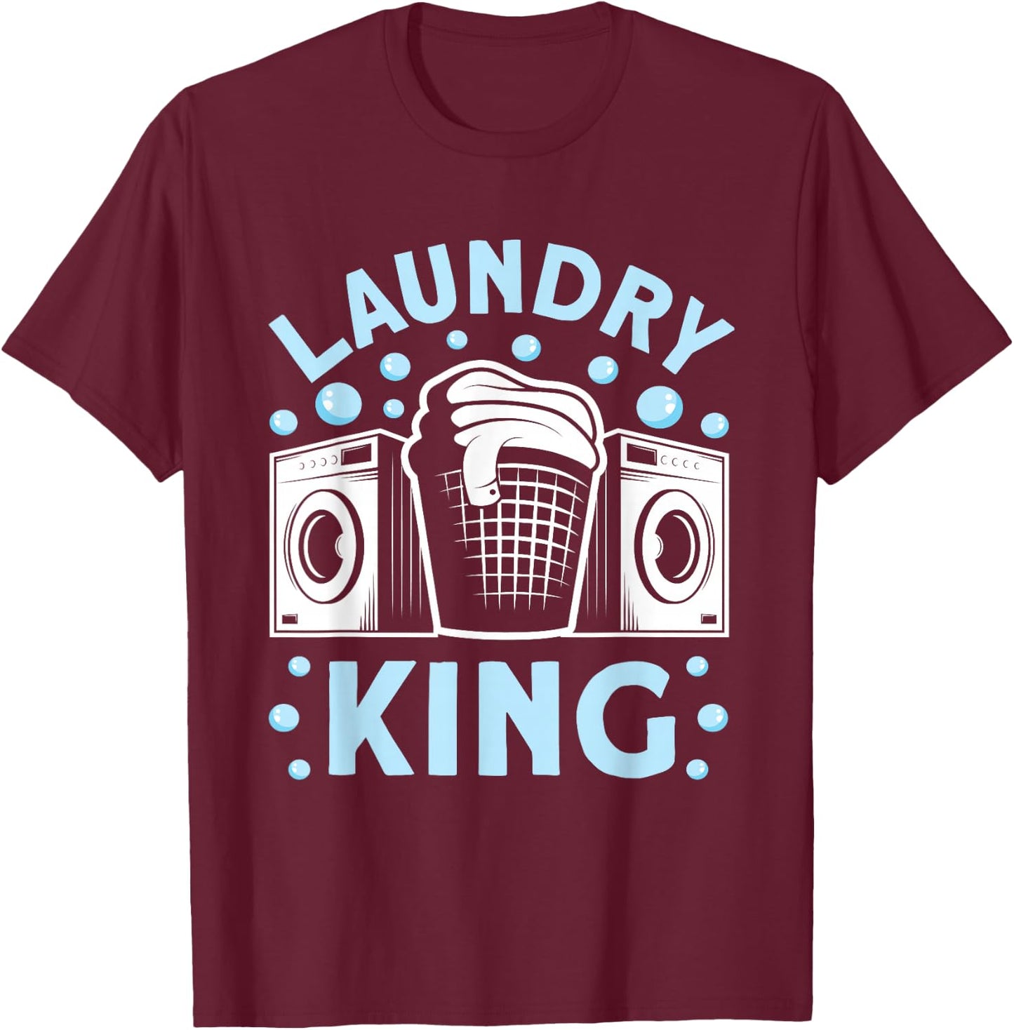 Laundry King Women's Black Modern King Laundry Worker T-Shirt - T-Shirt | Maroon