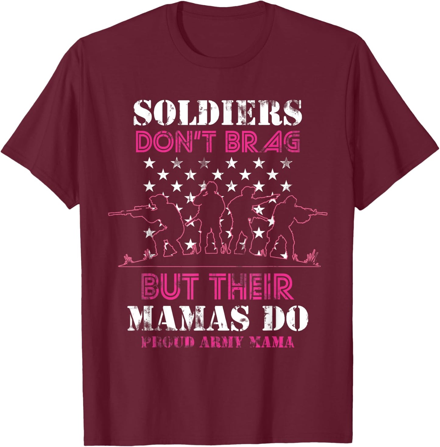 Proud Army Mama Mother T-Shirt - T-Shirt | Maroon