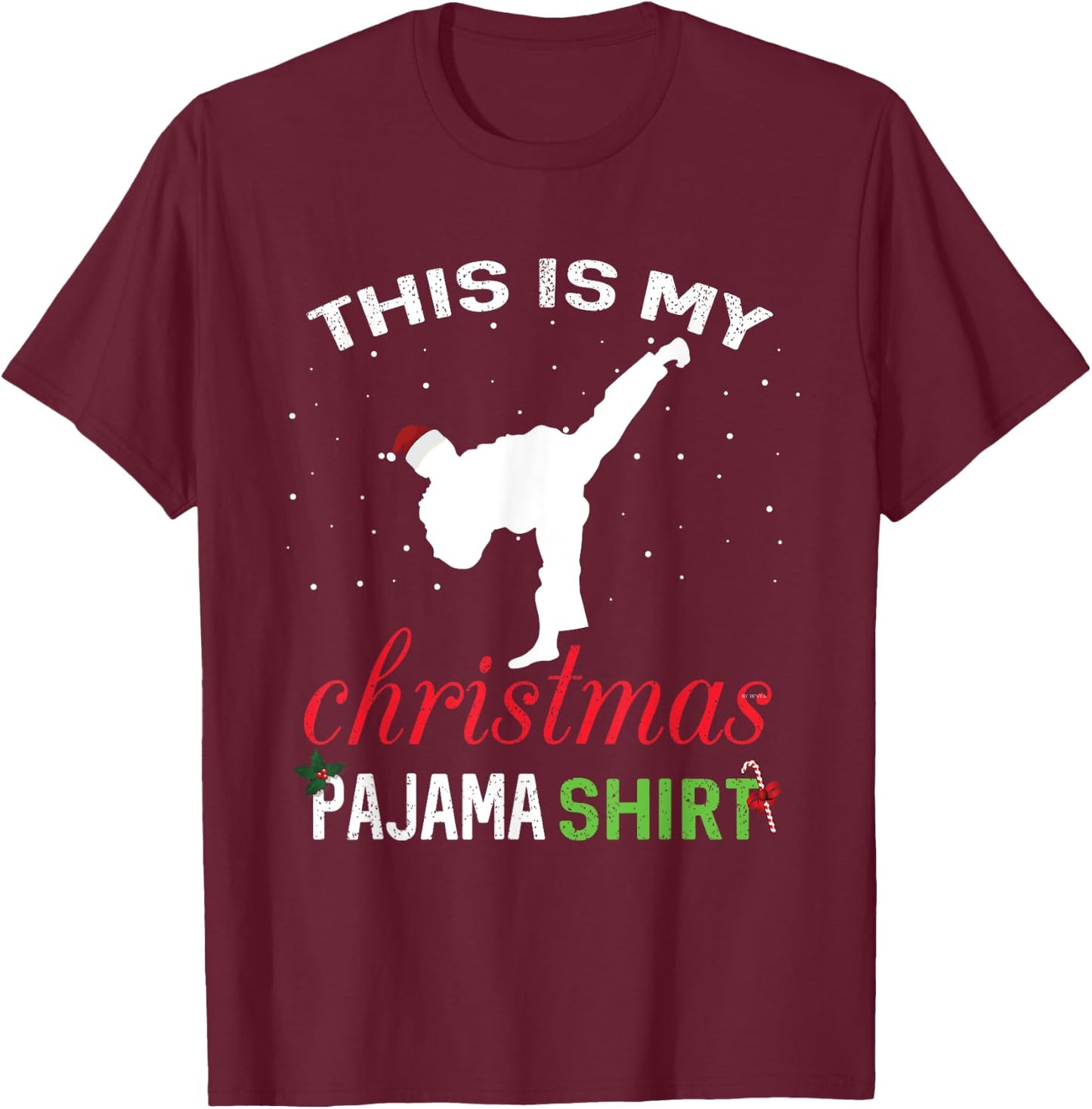 This is My Christmas Pajama Karate Gift Martial Art T-Shirt - T-Shirt | Maroon