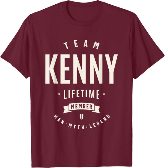 Team Kenny Lifetime Member Funny Name Kenny T-Shirt - T-Shirt | Maroon
