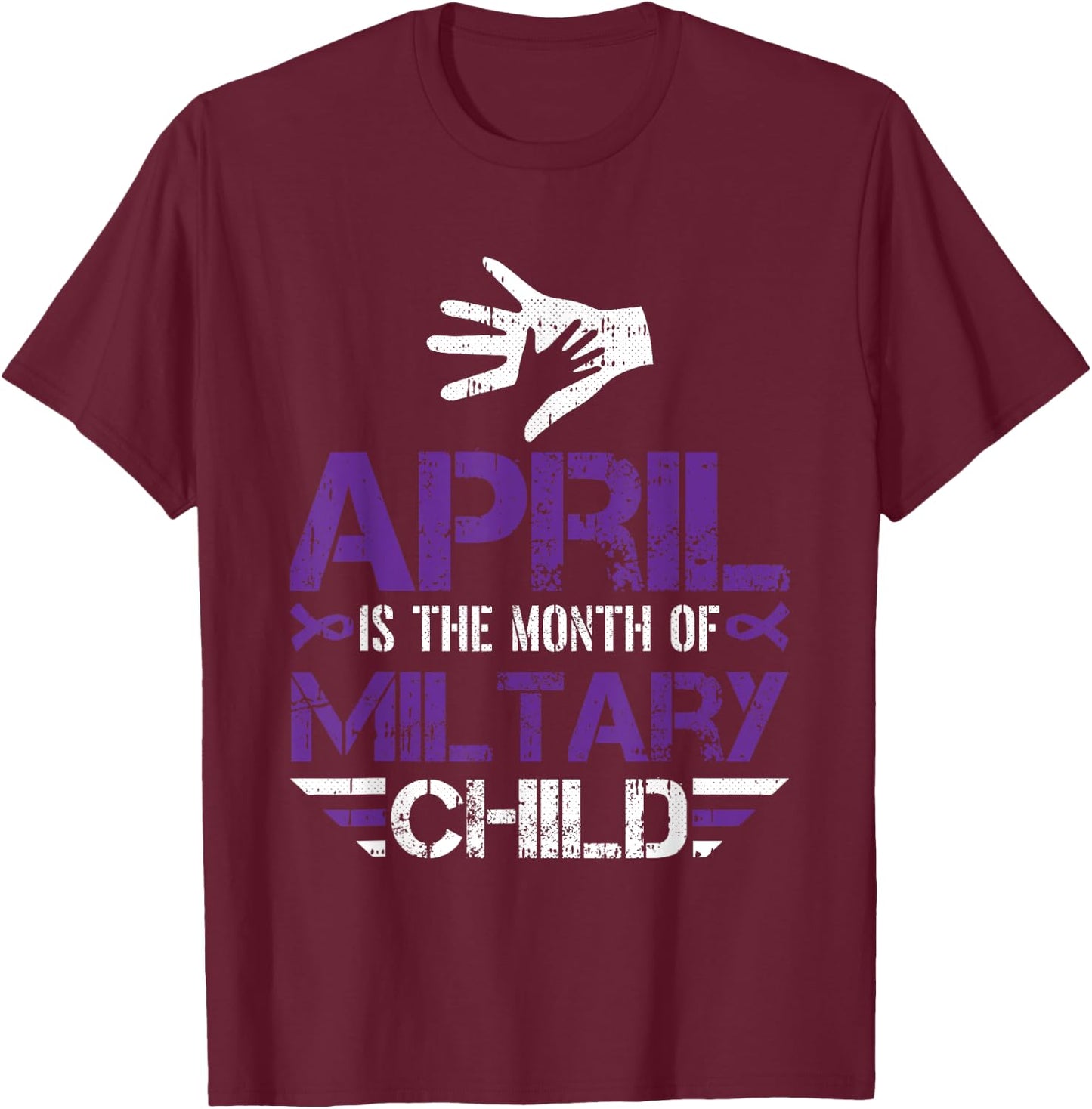 April Is The Month Of The Military Child Army Soldier Kids T-Shirt - T-Shirt | Maroon