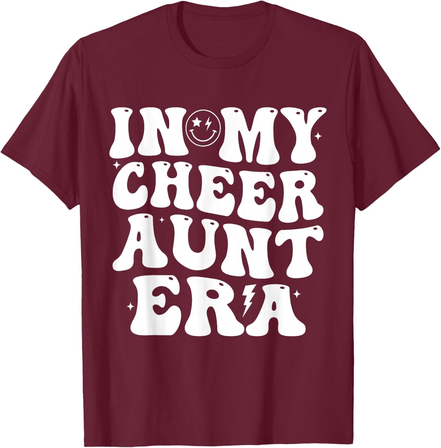 In My Cheer Aunt Era Trendy Cheerleading Sports Cheer Auntie T-Shirt - T-Shirt | Maroon
