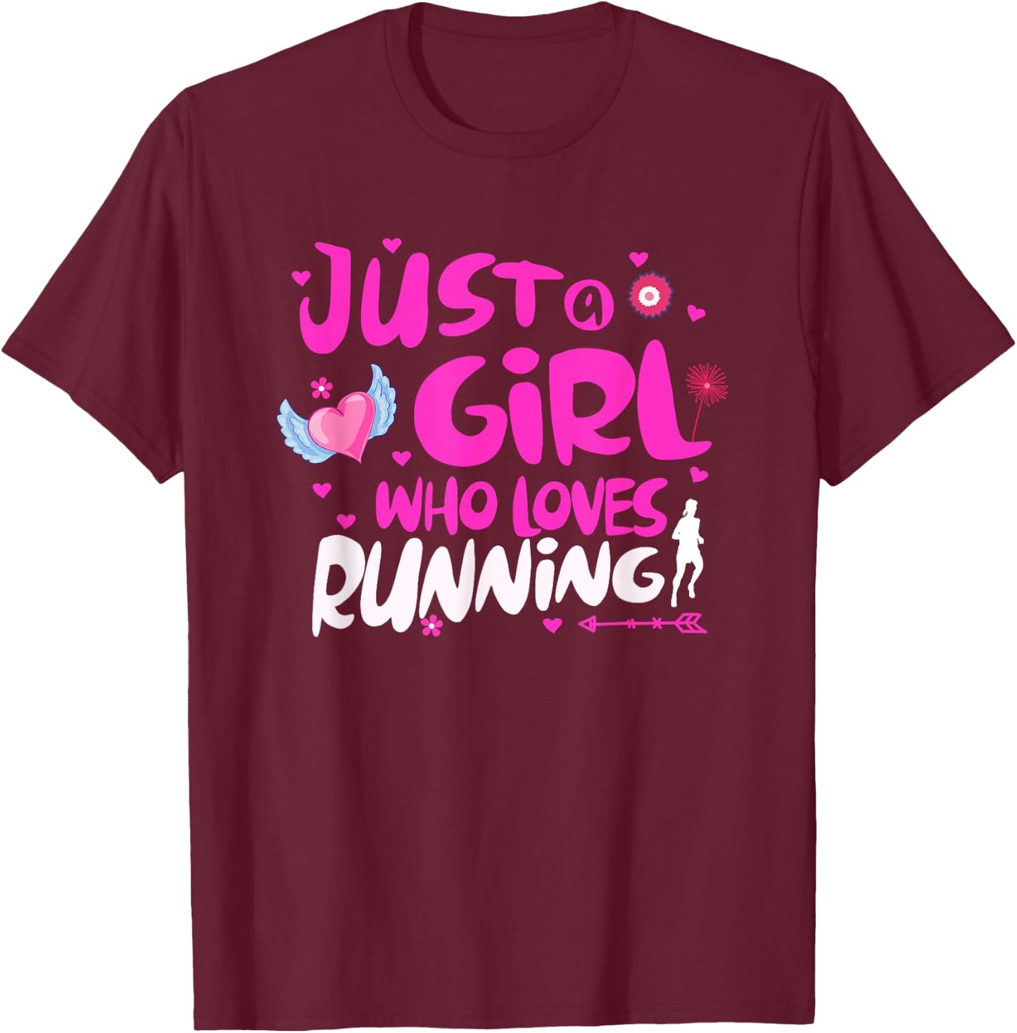 Just a Girl Who Loves Running T-Shirt - T-Shirt | Maroon