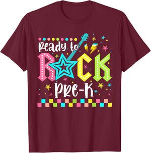 Ready To Rock Pre K Back To School Pre K Boys Kids T-Shirt - T-Shirt | Maroon