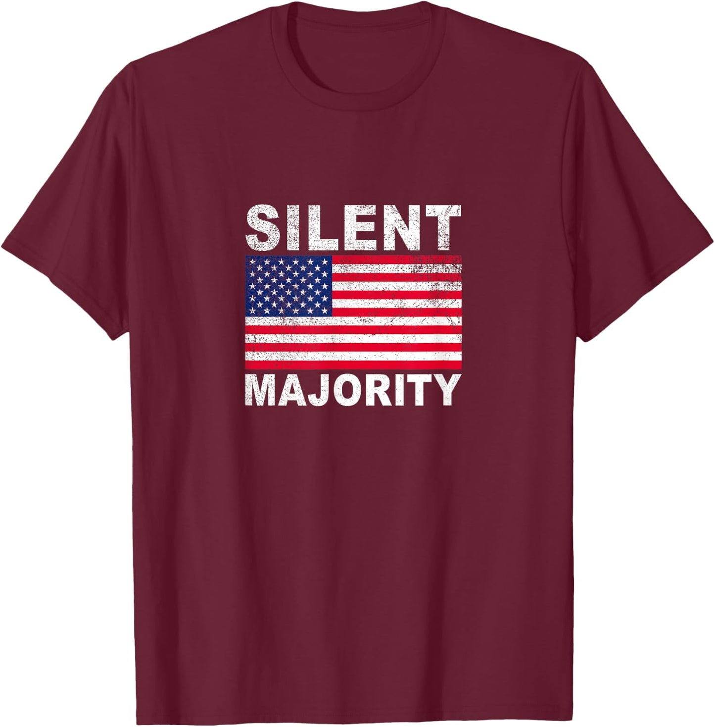 The Silent Majority Patriot American T-Shirt - T-Shirt | Maroon