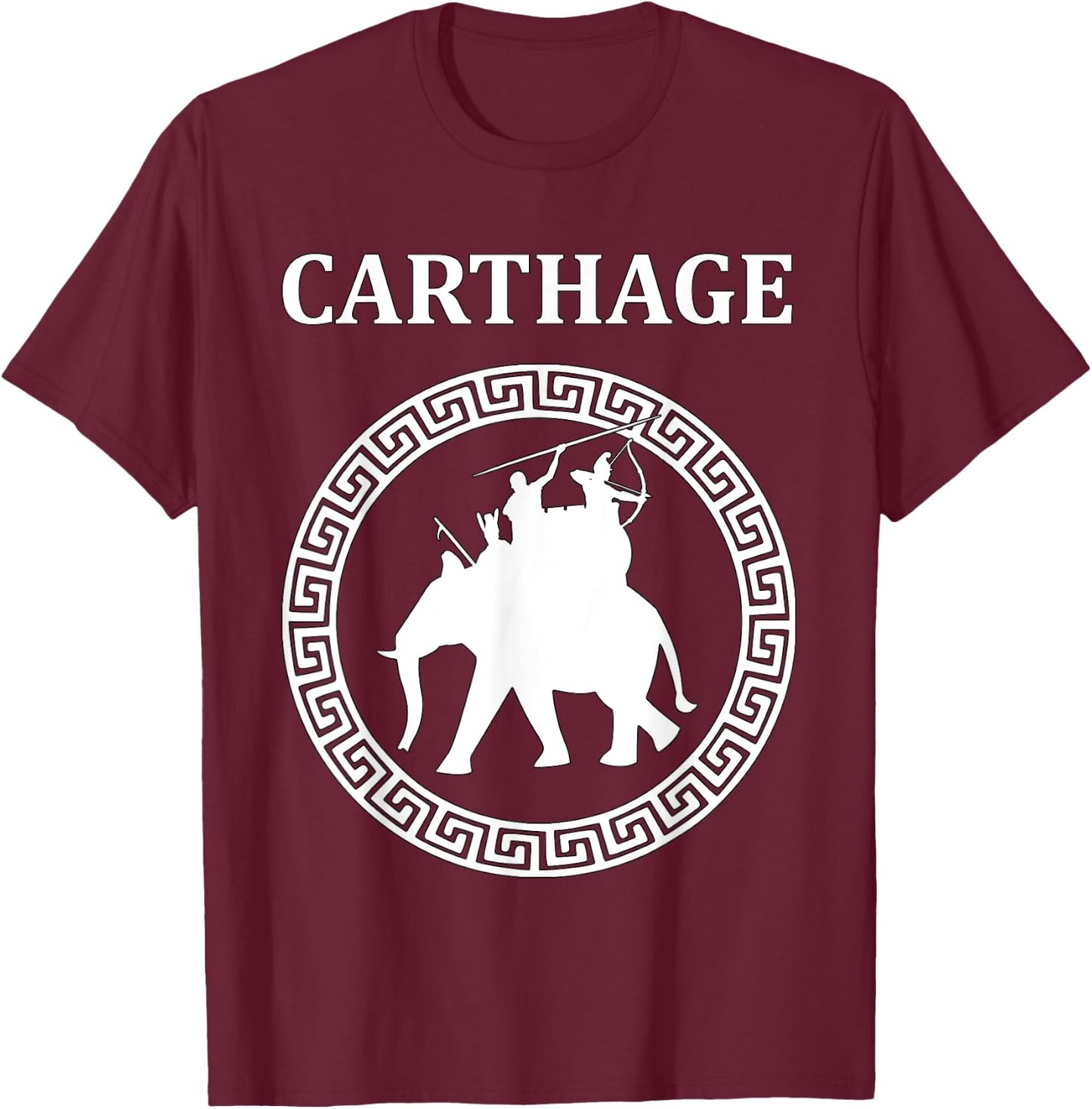 Ancient Carthage Hannibal War Elephant T-Shirt - T-Shirt | Maroon