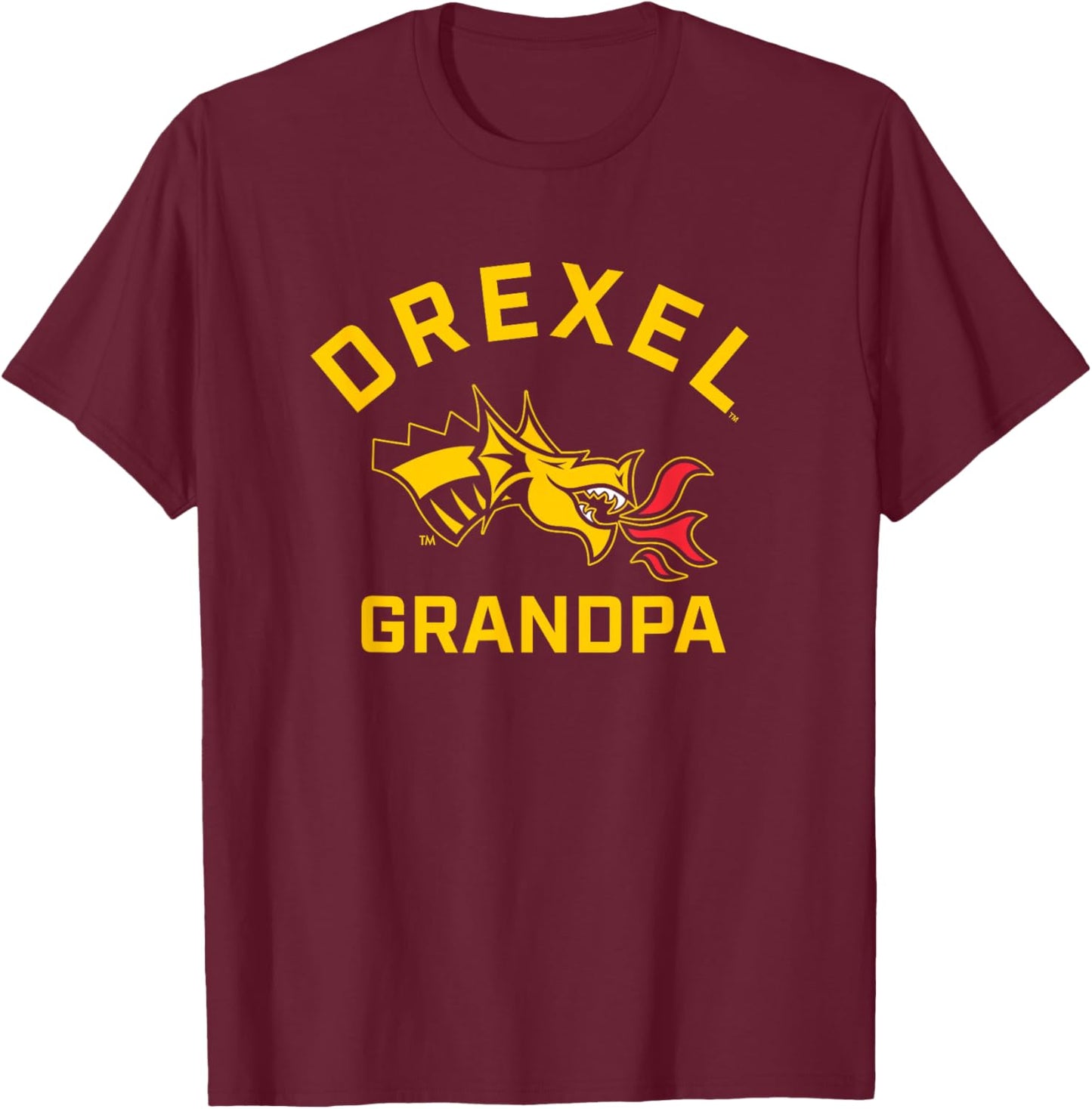 Drexel University Dragons Arched Grandpa T-Shirt - T-Shirt | Maroon