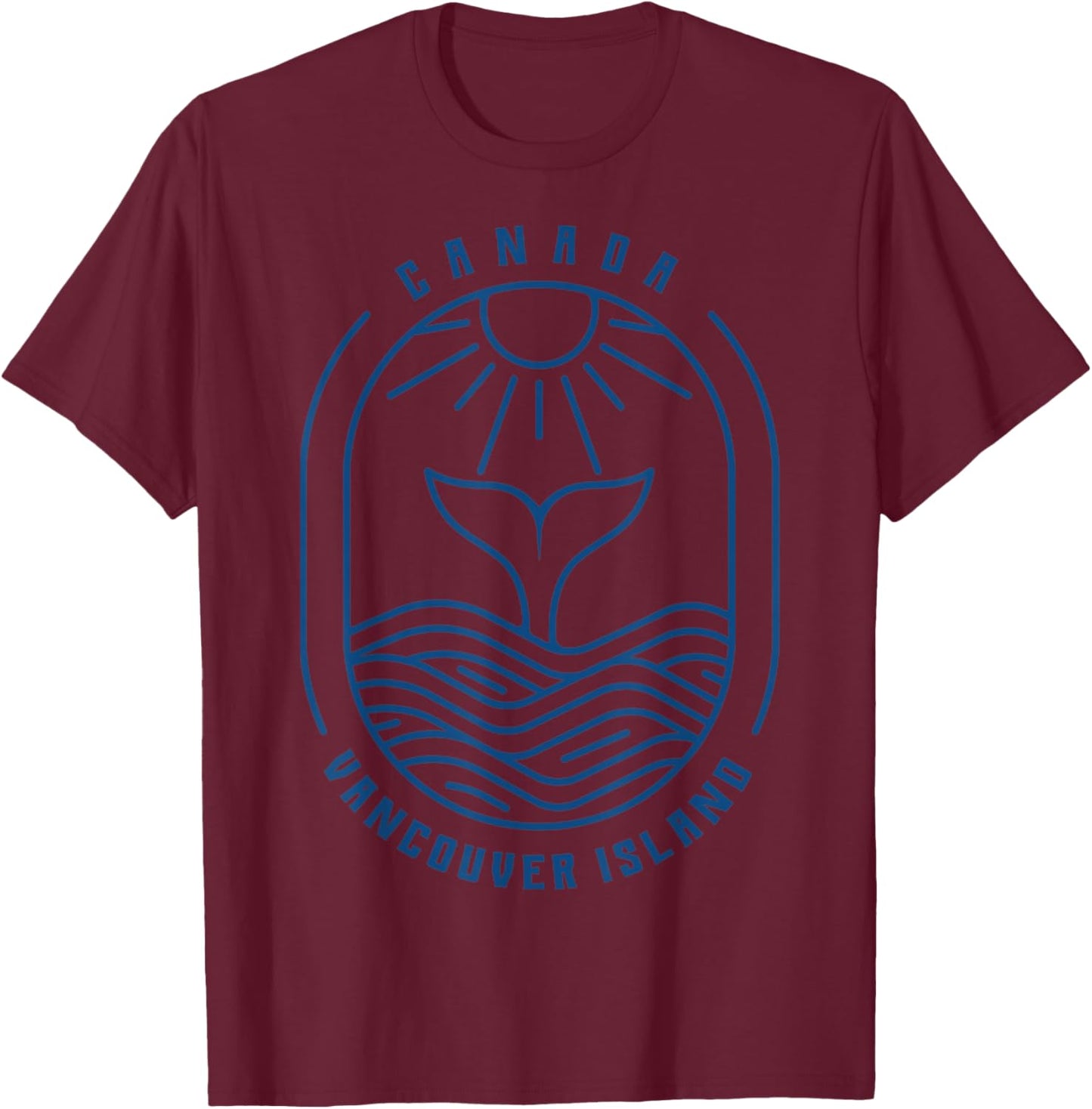 Vintage Vancouver Island Canada Whale Watching Spots T-Shirt - T-Shirt | Maroon
