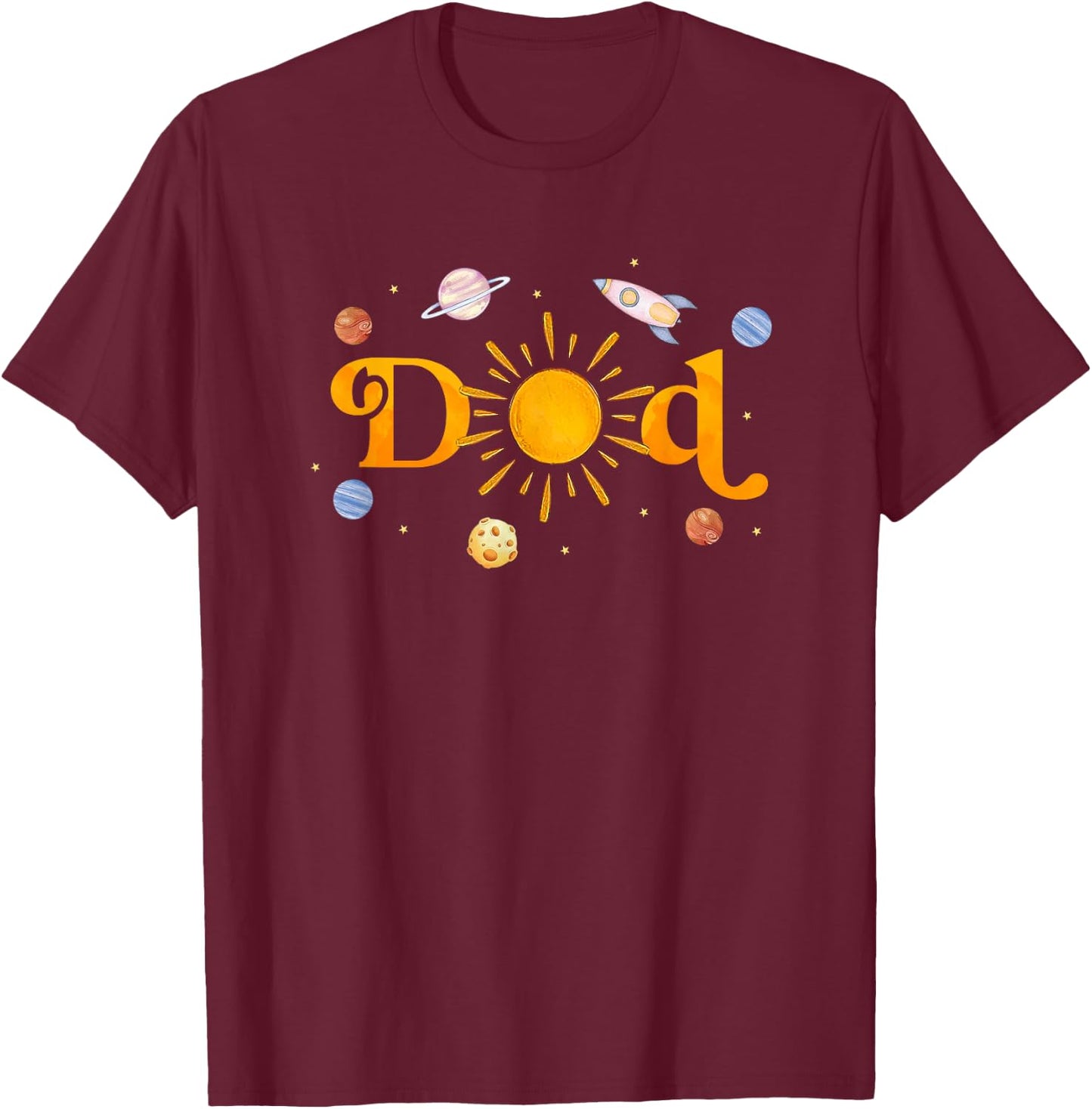 Dad of The Birthday First Trip Around The Sun Bday Boy T-Shirt - T-Shirt | Maroon
