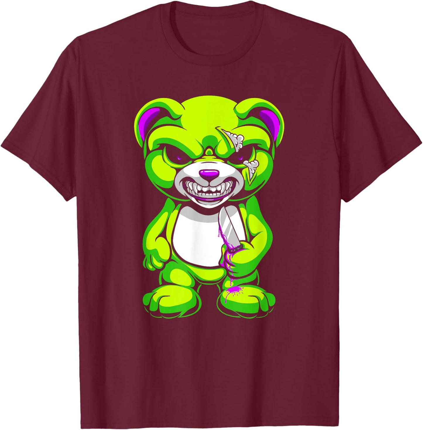 Pastel Goth Teddy Bear Shirt Halloween Bear Horror T-Shirt - T-Shirt | Maroon