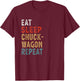 Eat Sleep Chuckwagon Racing Repeat Funny Player Gift T-Shirt - T-Shirt | Maroon