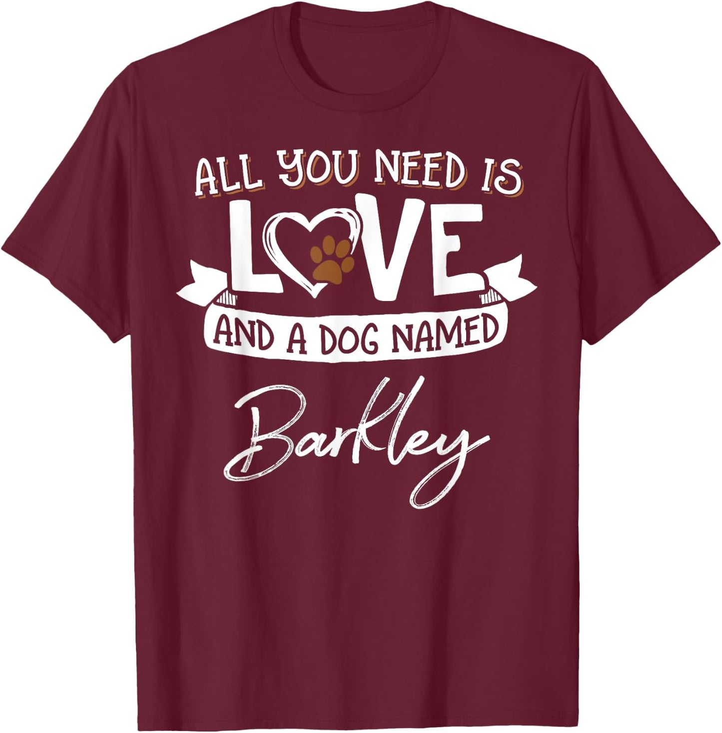 Cute Dog Named Barkley Shirt and Men T-Shirt - T-Shirt | Maroon