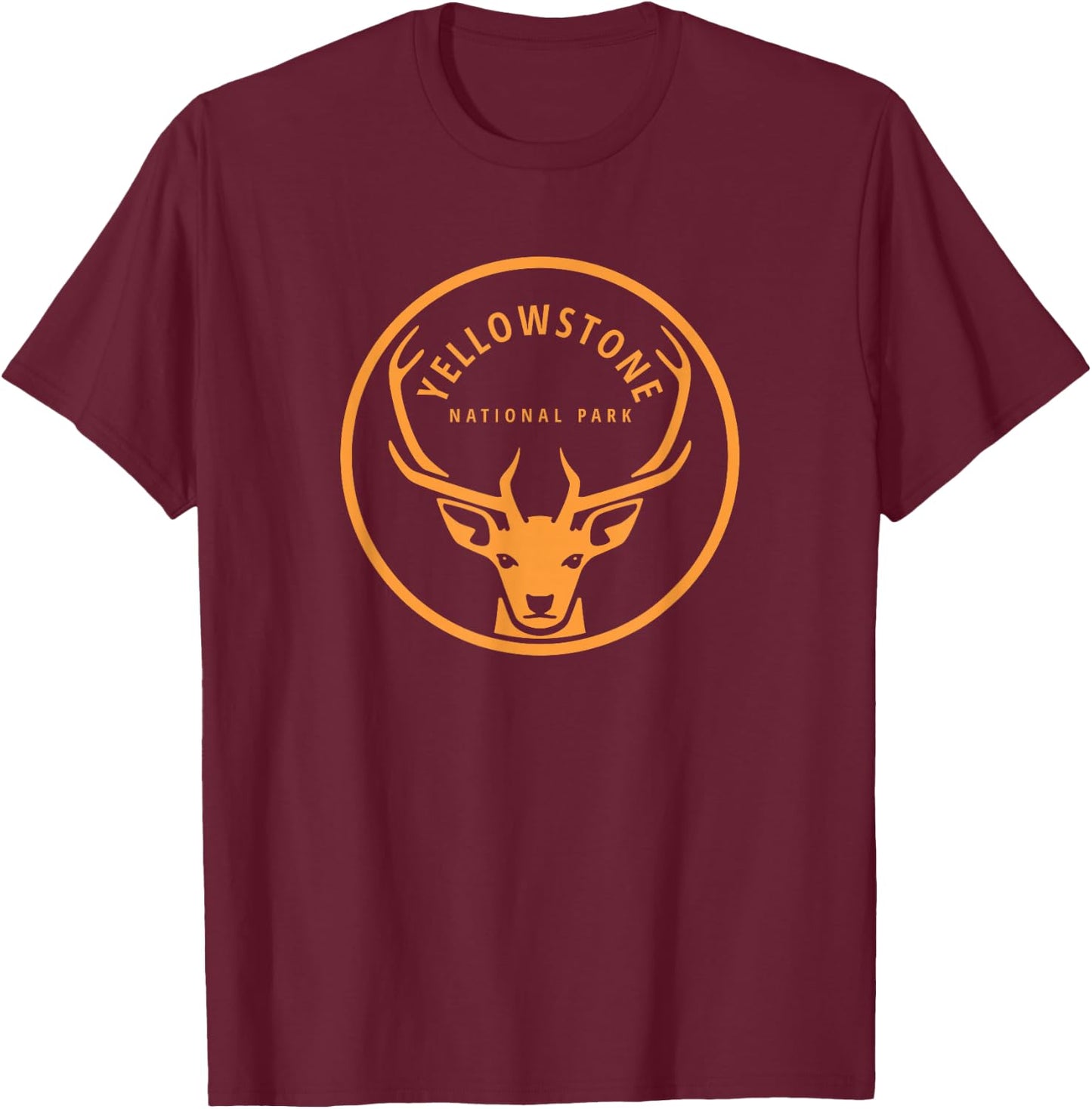 Yellowstone National Park Elk Souvenir T-Shirt - T-Shirt | Maroon