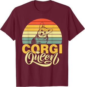 Corgi Queen T-Shirt - T-Shirt | Maroon