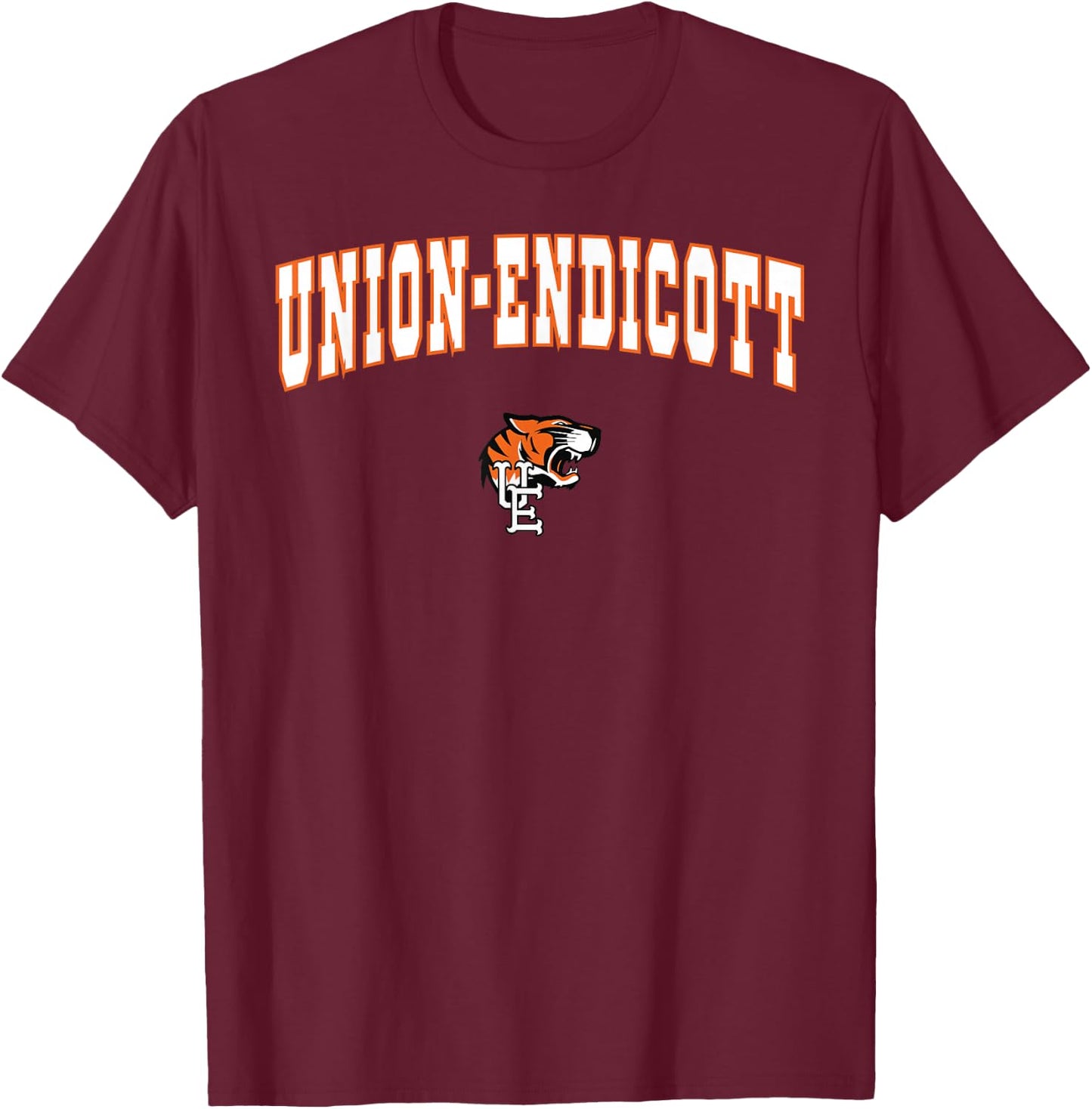 Union-Endicott High School Tigers T-Shirt - T-Shirt | Maroon