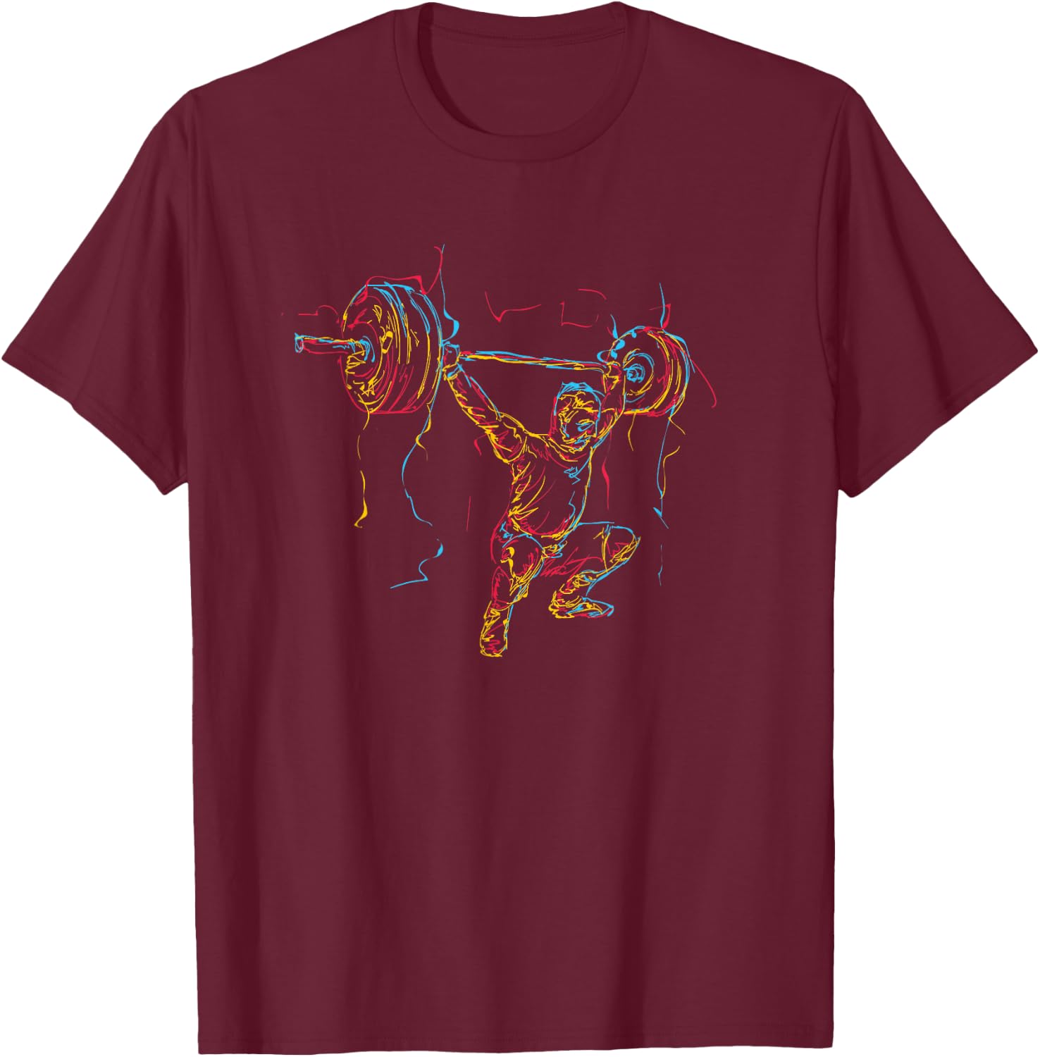 Weightlifting Barbell Gift - Weightlifter T-Shirt - T-Shirt | Maroon