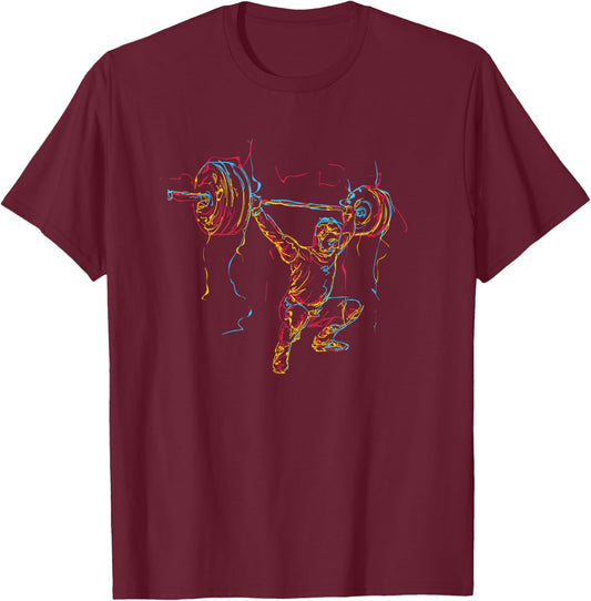 Weightlifting Barbell Gift - Weightlifter T-Shirt - T-Shirt | Maroon