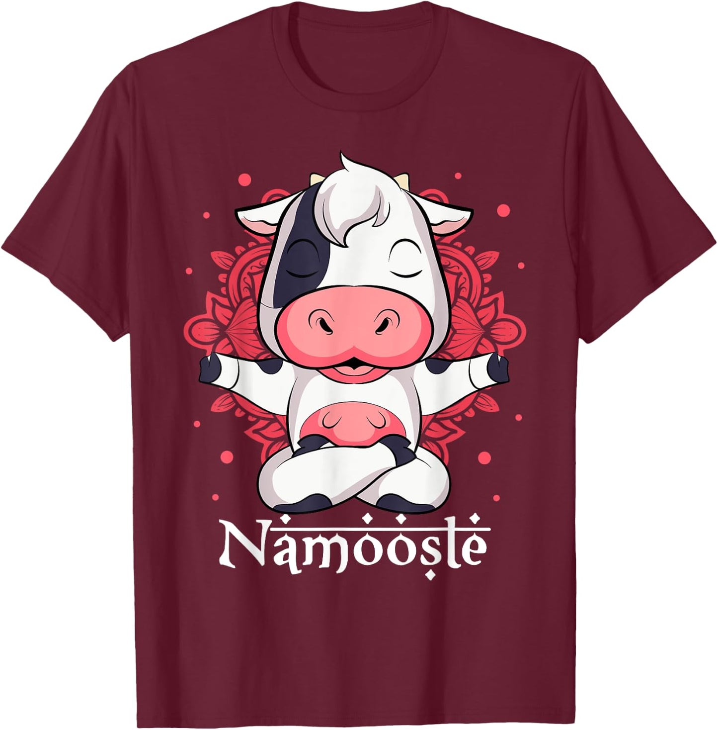 Cow Yoga Namoostee Shirt Funny Cow Lovers Gift Namaste Yoga T-Shirt - T-Shirt | Maroon