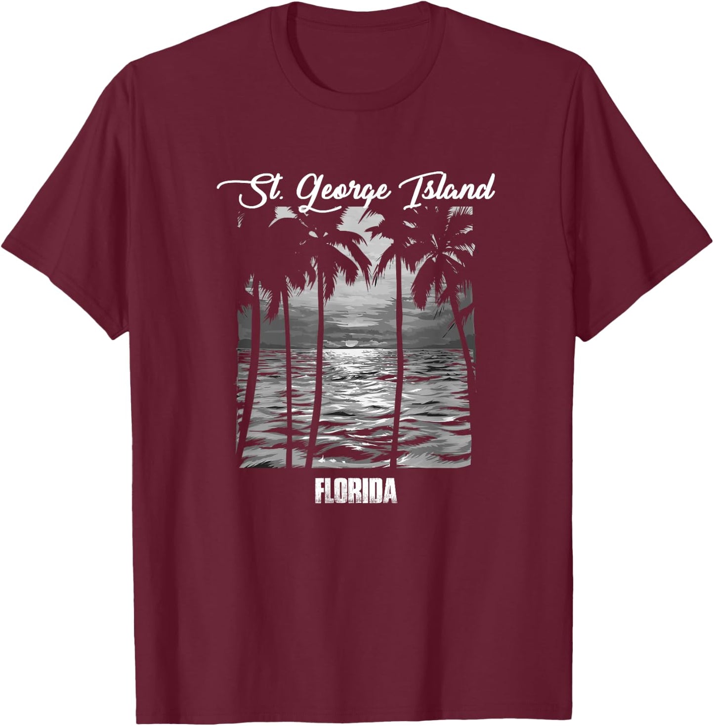 St. George Island Souvenir - Florida Reminder T-Shirt - T-Shirt | Maroon