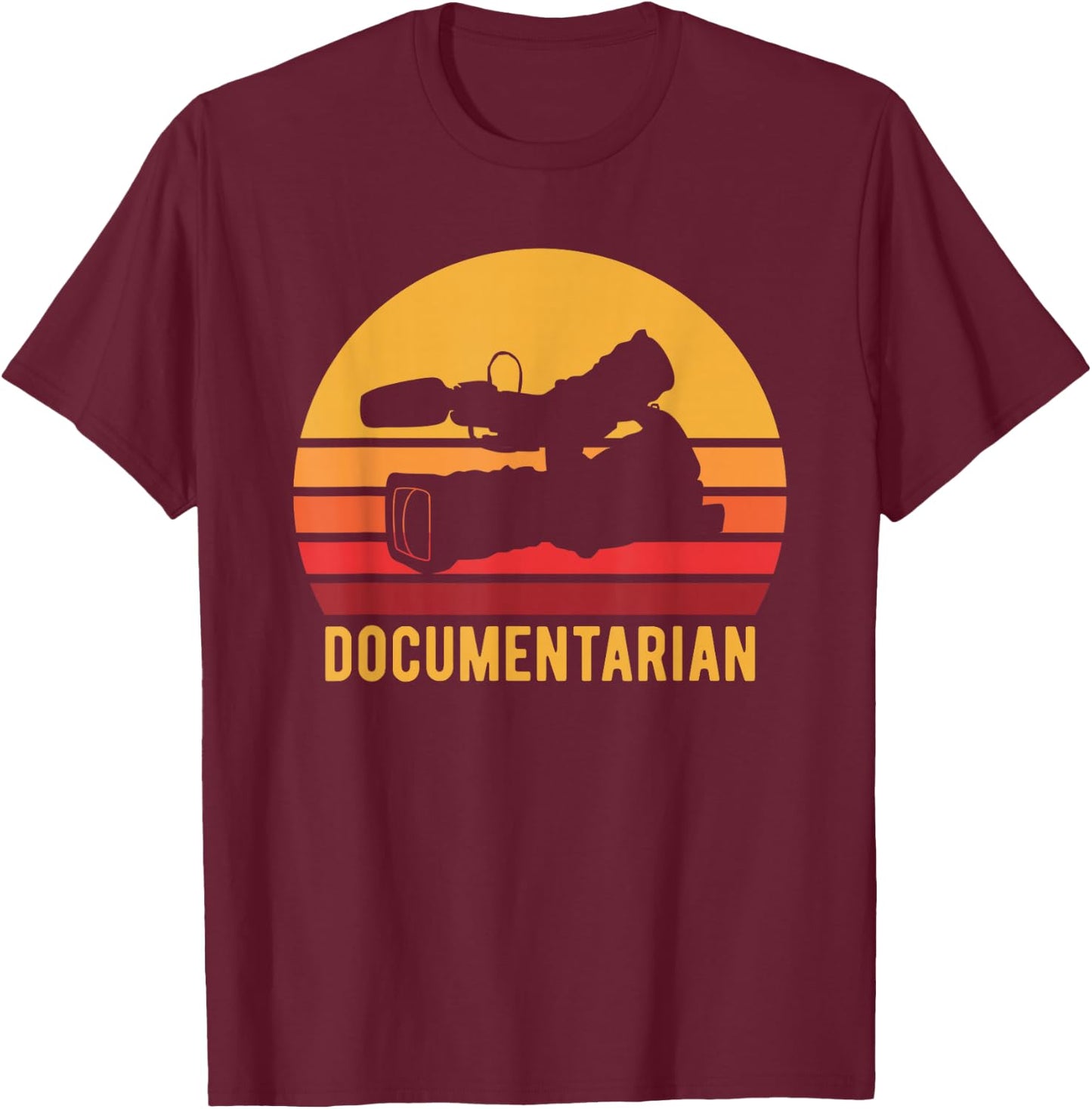 Retro Documentarian Filmmaking Camera Documentary Filmmaker T-Shirt - T-Shirt | Maroon