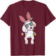Poodle Bunny Ears Glasses Easter Eggs Cute Dog Owner Lover T-Shirt - T-Shirt | Maroon