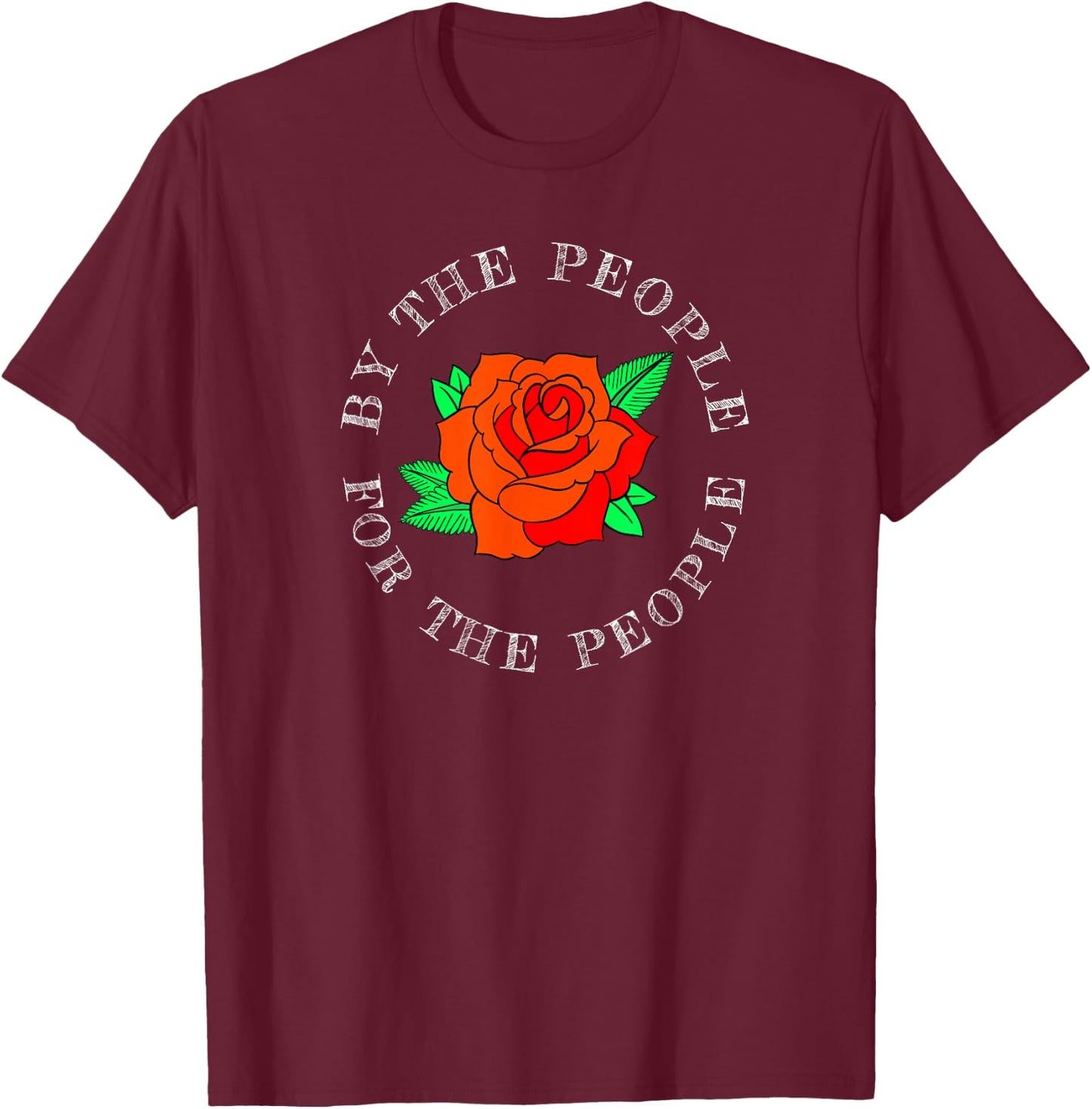 Leftist Union Socialist Rose Fist Democratic Socialism T-Shirt - T-Shirt | Maroon
