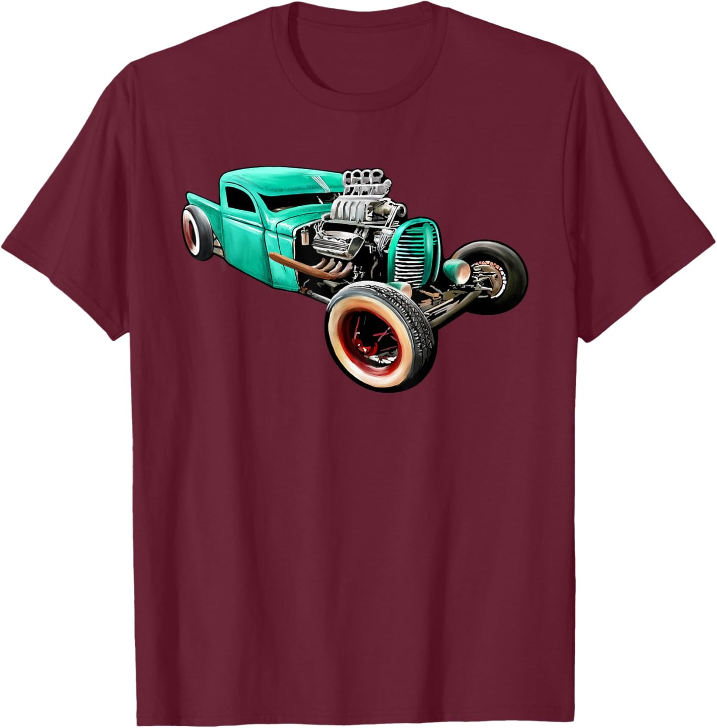 Rust Bucket Outline Funny Hot Retro Rod Diesel Cars Gift Men T-Shirt - T-Shirt | Maroon