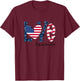 Love Grandma Life American Flag Shirt 4th Of July T-Shirt - T-Shirt | Maroon