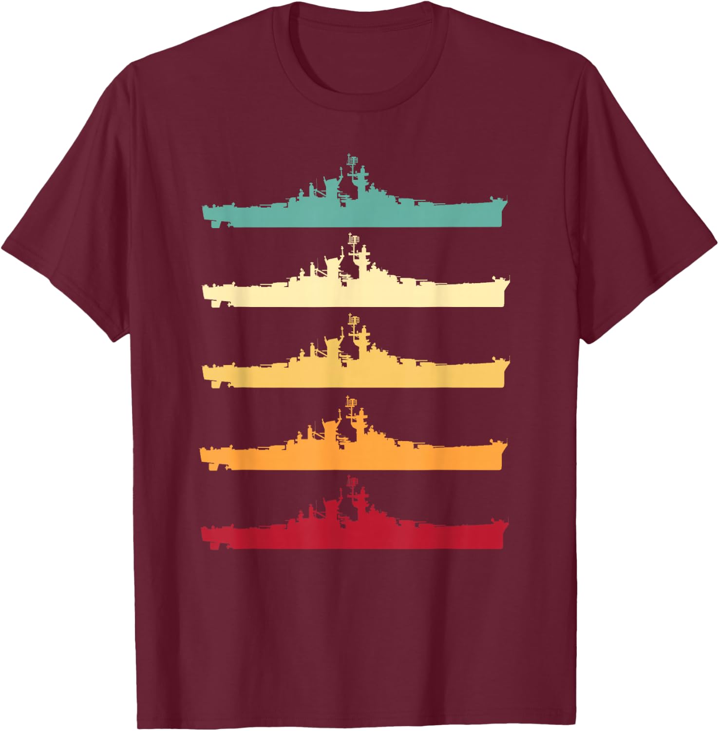 Vintage USS Alaska CB-1 Battleship T-Shirt - T-Shirt | Maroon