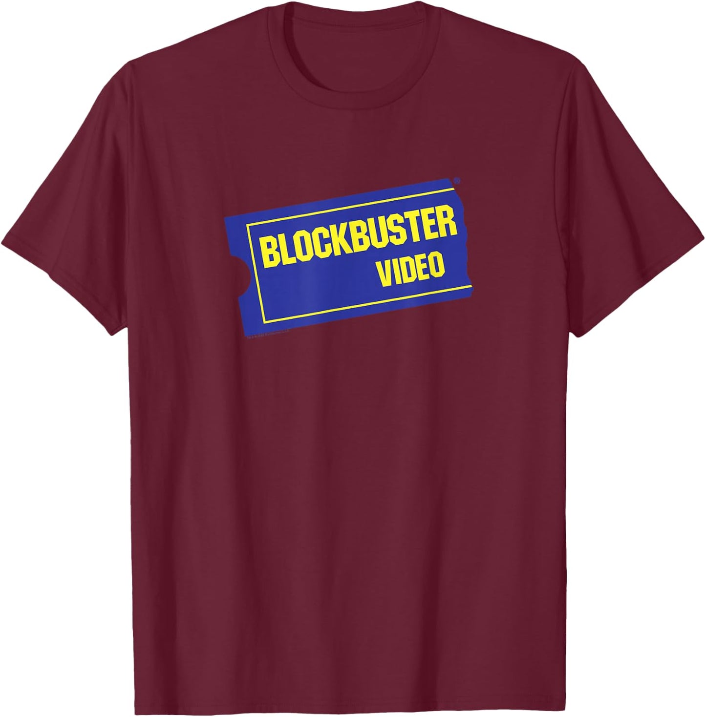 Blockbuster Vintage Ticket Logo Retro Video Rental Store T-Shirt - T-Shirt | Maroon