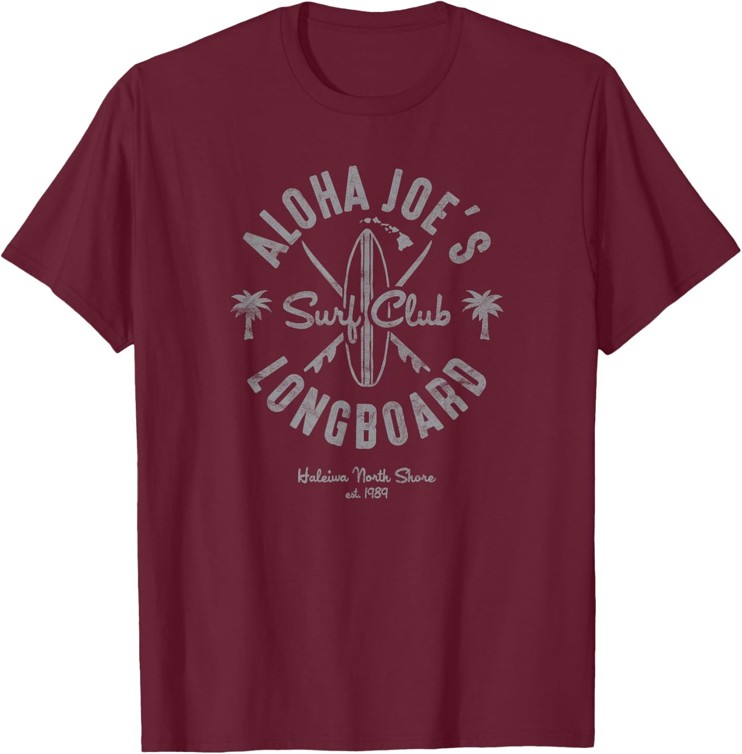 Hawaii North Shore Haleiwa Longboard Surf Club T-Shirt - T-Shirt | Maroon