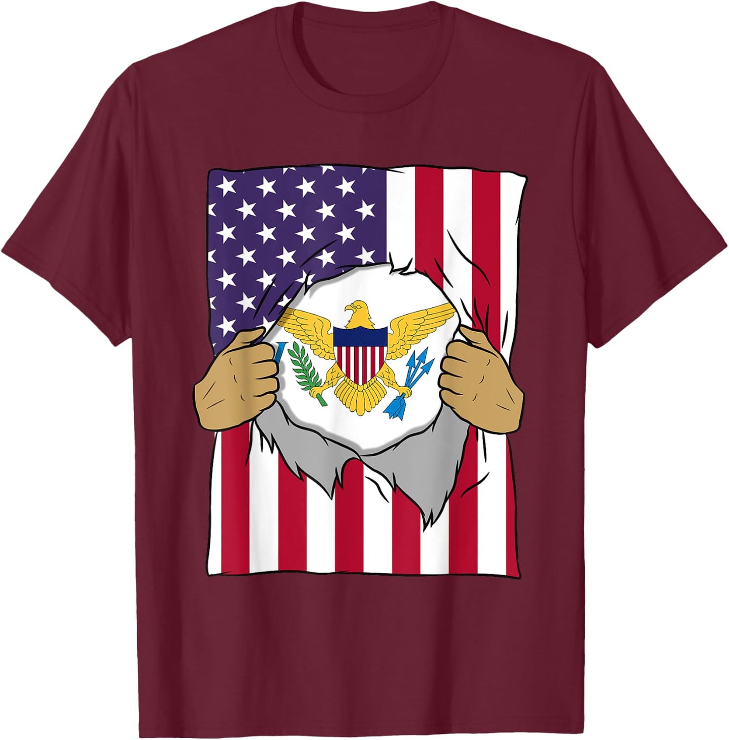US Virgin Islands Flag Inside Me Home Islander American Gift T-Shirt - T-Shirt | Maroon