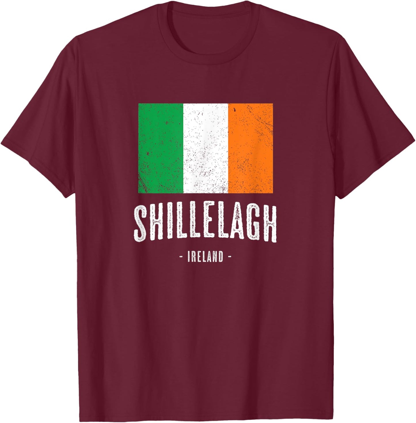City of SHILLELAGH Ireland | Men Women Kids Irish Flag Merch T-Shirt - T-Shirt | Maroon