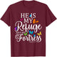 He Is My Refuge & My Fortress Psalm 91:2 Religion Butterfly T-Shirt - T-Shirt | Maroon