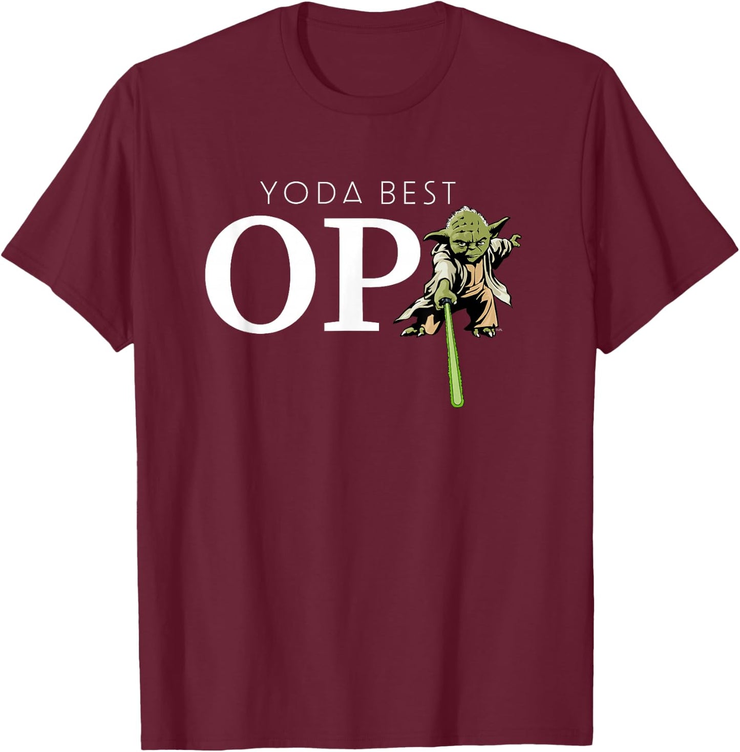 Star Wars Yoda Lightsaber Best Opa Birthday Father’s Day T-Shirt - T-Shirt | Maroon