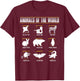 Animals of the World T-Shirt - T-Shirt | Maroon