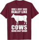 Funny Cow Design Women Boys Girls Farmer Cow Lover T-Shirt - T-Shirt | Maroon