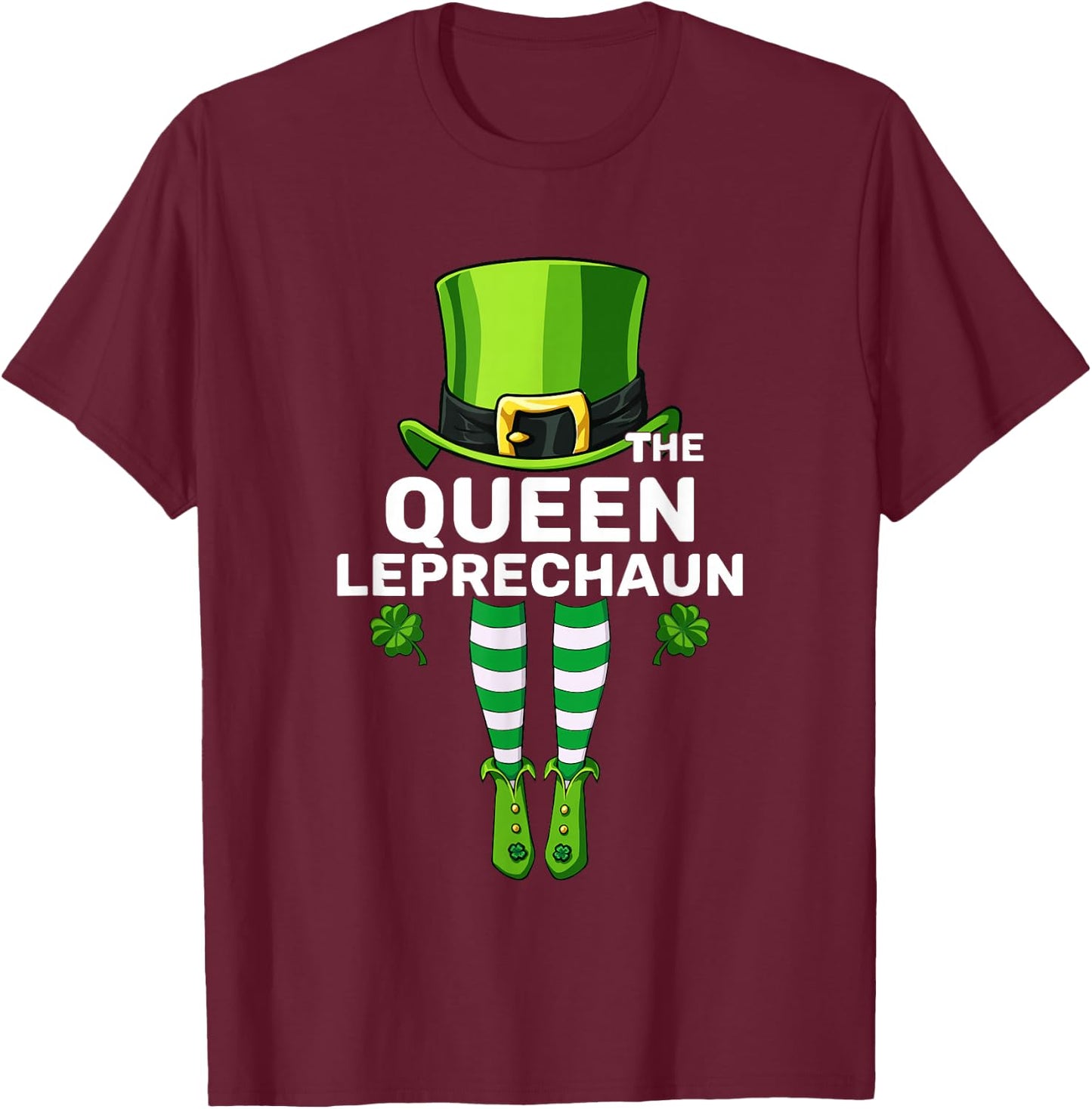 Queen Leprechaun Costume Gift - Matching Family T-Shirt - T-Shirt | Maroon