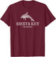 Siesta Key Florida Dolphin Vacation Souvenir T-Shirt - T-Shirt | Maroon