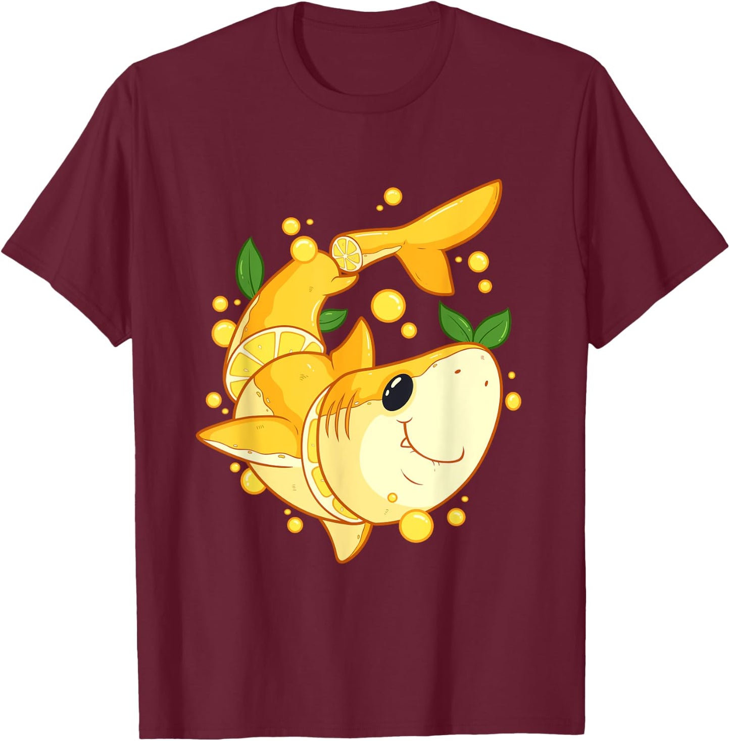 Funny Chopped Lemon Shark Word Game Shark Gift T-Shirt - T-Shirt | Maroon