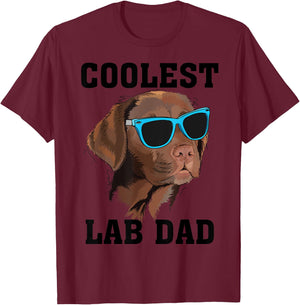 Funny Coolest Lab Dad Gift Black Labrador Dog Lover Men T-Shirt - T-Shirt | Maroon