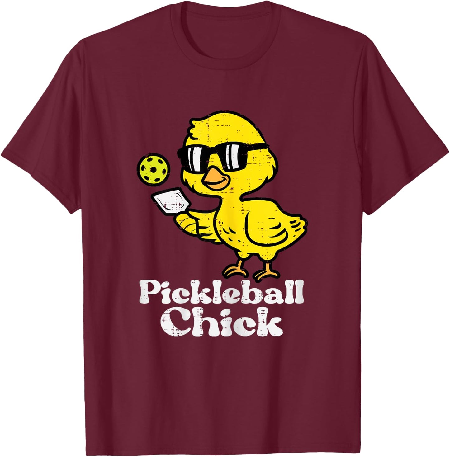 Pickleball Chick Funny Pickle Ball Women Girls Kids Toddler T-Shirt - T-Shirt | Maroon
