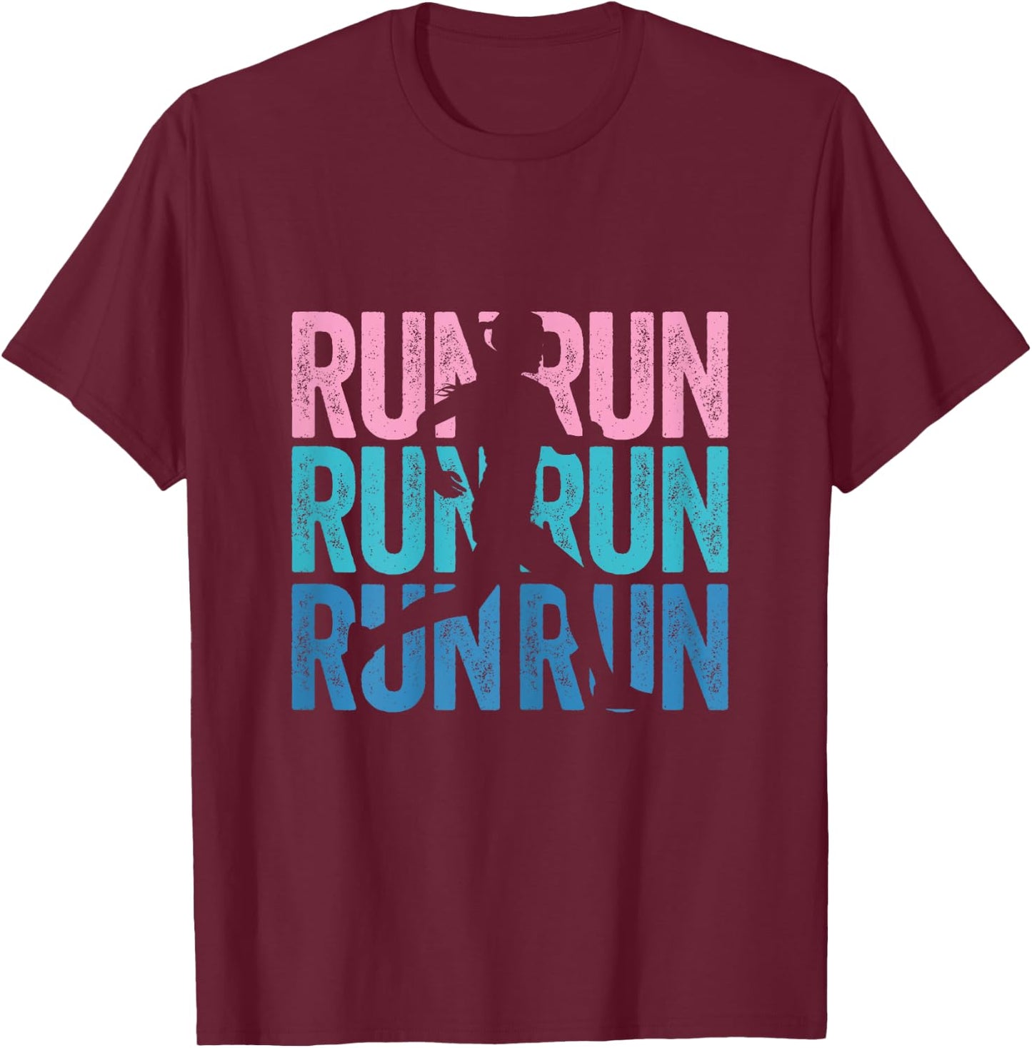 Retro RUN Runner Jogger Marathon Vintage for Girls Women T-Shirt - T-Shirt | Maroon